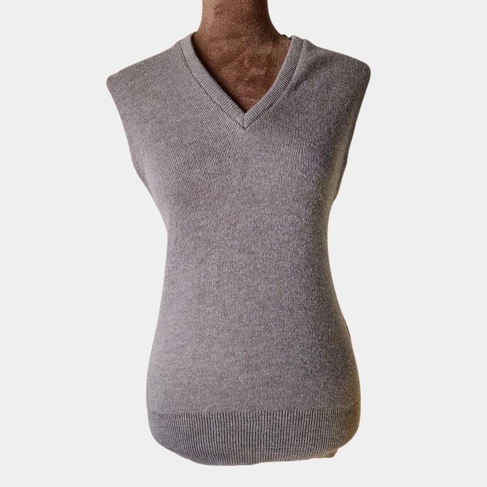 Vintage 70s Puritan Sweater V Neck Sleeveless Women's Orlon Acrylic Knit L
